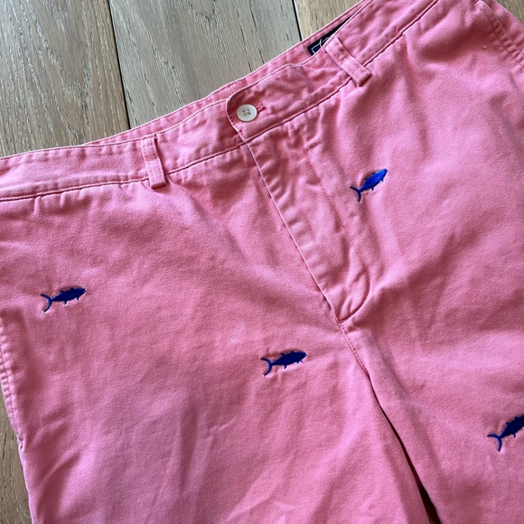VINEYARD VINES Shep & Ian Men's Club Shorts Pink w Blue Swordfish Pockets - Picture 3 of 10